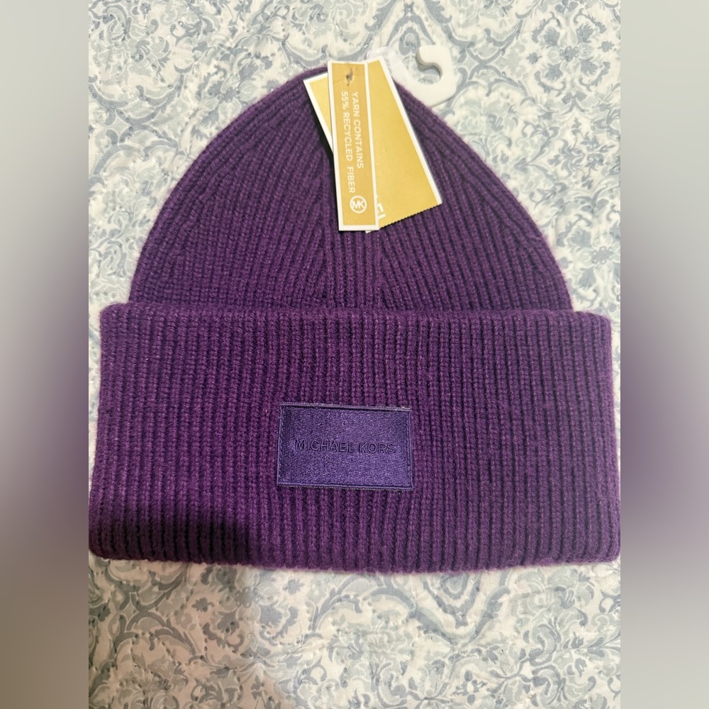 Michael Kors Deep Purple Knit Hat
